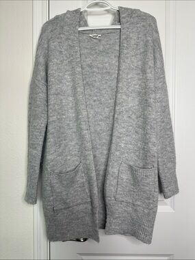 Garage Clothing Cozy Oversized Open-Front Gray Women's Knitted Cardigan Sweater